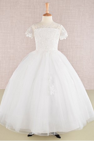 Floral Lace Short Sleeve A Lin ...